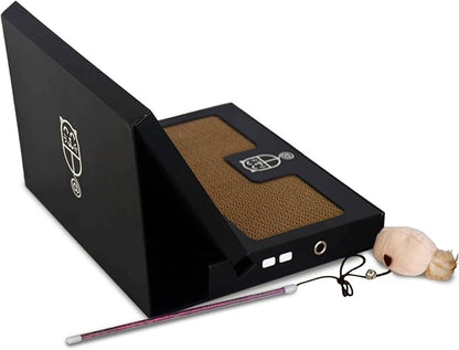 Toy Cat Laptop with 2 Scratchboards + Catnip Mouse Toy for Cats + 50pack Cat Sticker - Interactive Eco-Friendly Cat Computer with Scratch Pad Laptop for Cats - Mini Cat Laptop - PAWPICO