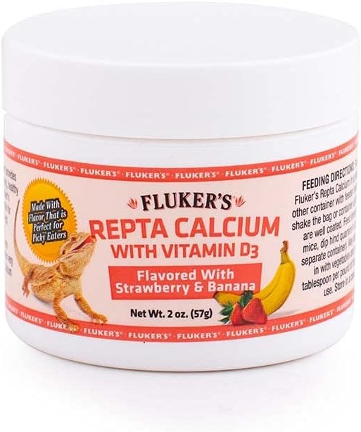 Fluker's Strawberry Banana Flavored Repta Calcium with Vitamin D3, 2 oz Flukers