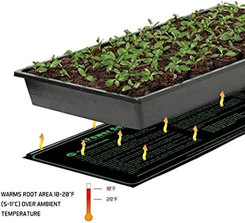 iPower GLHTMTSX2-A 2-Pack 10" x 20.5" Durable Waterproof Seedling Heat Mat Warm Hydroponic Plant Germination Starting Pad, Green iPower