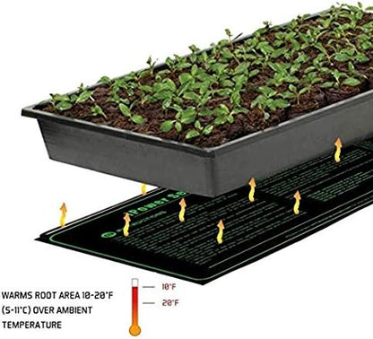iPower GLHTMTSX2-A 2-Pack 10" x 20.5" Durable Waterproof Seedling Heat Mat Warm Hydroponic Plant Germination Starting Pad, Green iPower