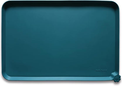 Hoki Found Large Silicone Pet Food Mats Tray - Non Slip Pet Dog Cat Bowl Mats Placemat - Dog Pet Cat Feeding Mat - Waterproof Dog Cat Food Mats -Pet Water Mats for Carpet - Sicilian Ocean - PAWPICO
