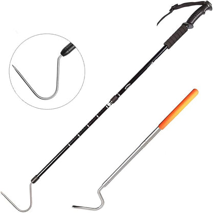 Extendable Snake Hook Reptile Corn Snake Ball Python Rattlesnake Handling Tool for Catching,Controlling,Or Moving Snakes, Material Tool(53inch and 25inch) PAWPICO