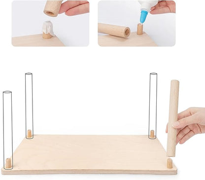 Niteangel Hamster Play Wooden Platform for Putting Small Animal's Food Bowl Drinking Bottle and Other cage Accessories (Rectangle - 7 Height) Niteangel