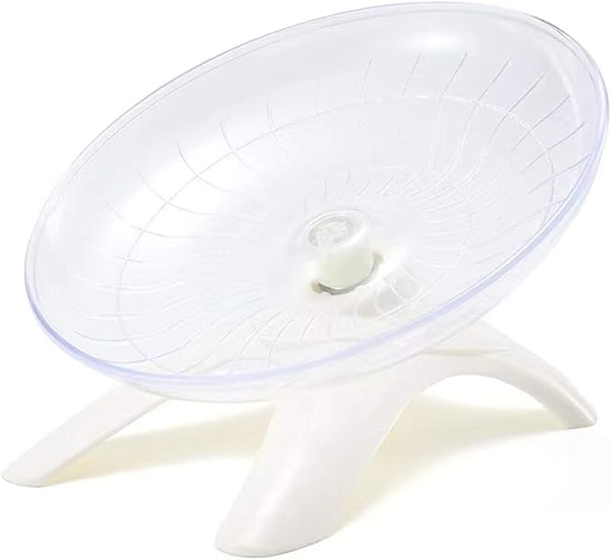 Hamster Flying Saucer Silent Running Exercise Wheel for Hamsters, Gerbils, Mice,Hedgehog and Other Small Pets Silent Running Wheel Hamster Wheel (White) Nawhed