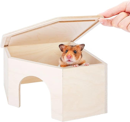 Niteangel Birch Chamber-Maze Hamster Hideout - Small Pets Woodland House Habitats Decor for Hamster Mice Gerbils Mouse Niteangel