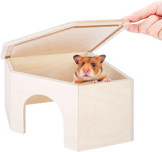 Niteangel Birch Chamber-Maze Hamster Hideout - Small Pets Woodland House Habitats Decor for Hamster Mice Gerbils Mouse Niteangel