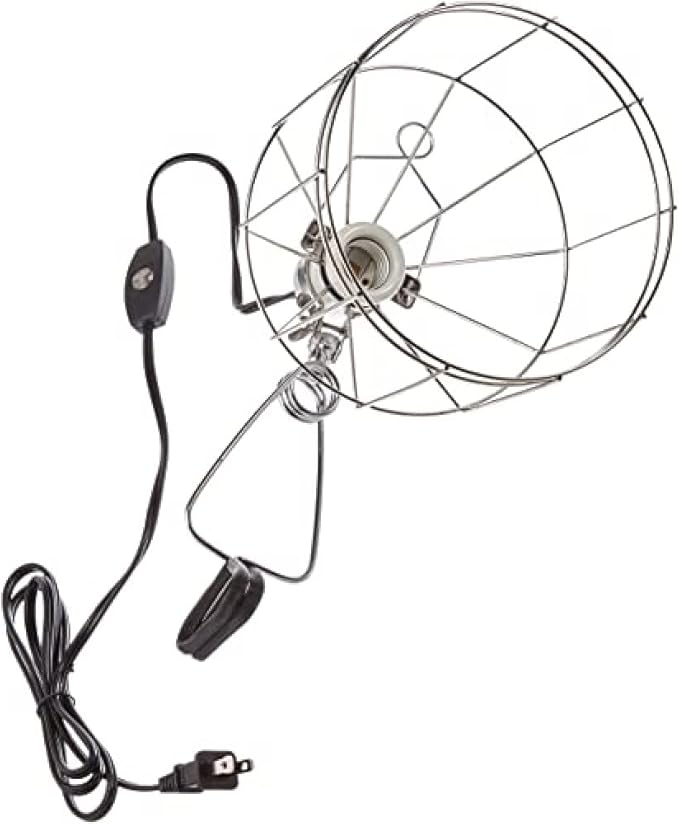 Exo Terra Wire Light, Large, 250W - Heat-Resistant Porcelain Socket, Safe Wire Guard, Ideal for Ceramic Heaters & Incandescent Bulbs ExoTerra