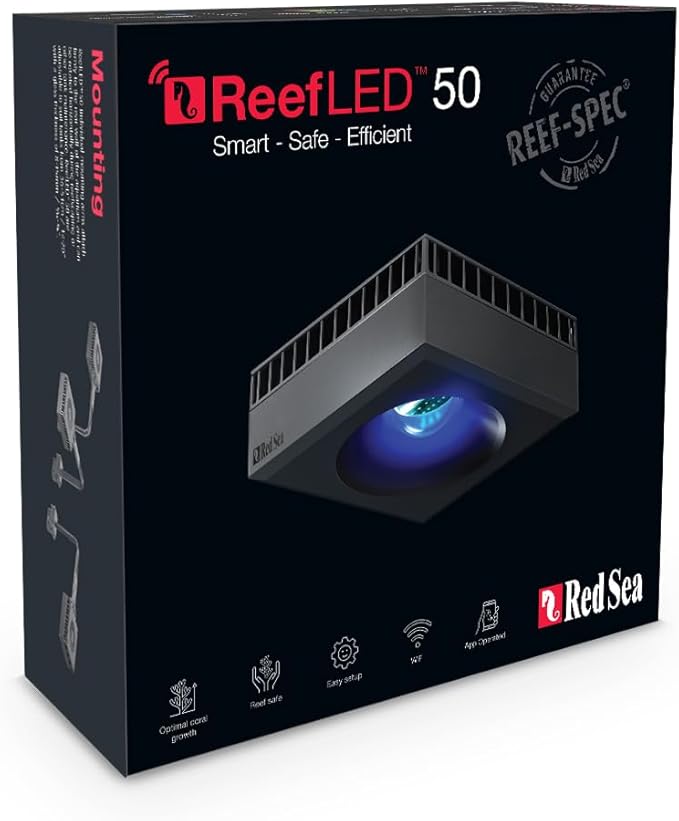 Red Sea ReefLED 50 Watt Saltwater Aquarium Light Reef | ReefBeat App Controlled for Fish Tank LED Lights for Corals Reef Marine RedSea