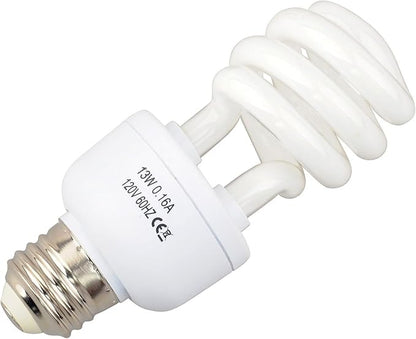 LUCKY HERP 10.0 UVB Reptile UVB Bulb,Fluorescent Terrarium Lamp,Compact Bulb,E26,Screw Thread (13 Watt) LUCKYHERP