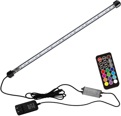 LED Aquarium Light, 23 inches Fish Tank Light RGB Color Underwater light Submersible Crystal Glass Lights, 33 LED Beads, Brightness Adjustable Memory Function, LED Light bar Stick for Fish Tank COVOART