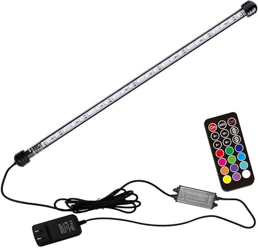 LED Aquarium Light, 23 inches Fish Tank Light RGB Color Underwater light Submersible Crystal Glass Lights, 33 LED Beads, Brightness Adjustable Memory Function, LED Light bar Stick for Fish Tank COVOART