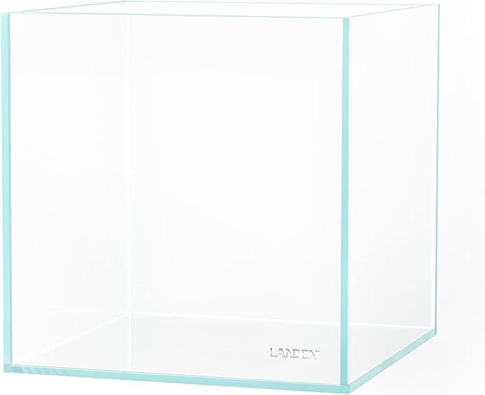 LANDEN 20C Gallon Cube Rimless Low Iron Clear Aquarium Tank, All Glass Aquarium,Small Betta Fish Tank,W7.8×D7.8×H7.8 in(20x20x20cm) 5mm Thickness with Nano Foam Leveling Mat Landen