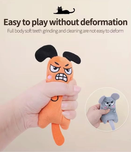 3-Pack Interactive Cat Chew Plush Toys with Catnip - PAWPICO