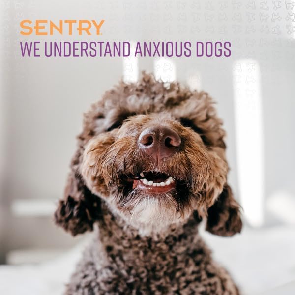 Sentry Calming Chews for Dogs, Calming Aid Helps to Manage Stress & Anxiety, with Pheromones That May Help Curb Destructive Behavior & Separation Anxiety, Calming Health Supplement for Dogs, 60 Count Sentry