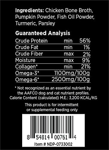 Nature's Diet Pet Bone Broth Protein Powder with Pumpkin, Fish Oil and Turmeric (Chicken, 16 oz = 159 Servings) NaturesDiet%C2%AE