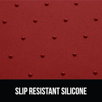 Gorilla Grip 100% Waterproof Raised Edge BPA Free Silicone Pet Feeding Mat, Dog Cat Food Mats Contain Spills Protects Floors, Placemats for Cats and Dogs Water Bowl, Pets Accessories 18.5x11.5 Red - PAWPICO