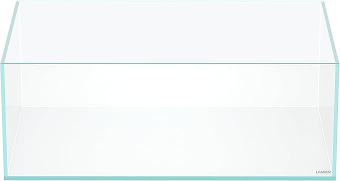 LANEDN 75S 22.1 Gal Shallow Tank, Shallow Fish Tank, Rimless Low Iron Tank, Bookshelf Aquarium W29.5×D17.7×H11 in(75x45x28cm); 8mm Thickness Aquascape Fish Tank, Black Leveling Mat Included Landen