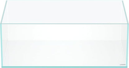 LANEDN 75S 22.1 Gal Shallow Tank, Shallow Fish Tank, Rimless Low Iron Tank, Bookshelf Aquarium W29.5×D17.7×H11 in(75x45x28cm); 8mm Thickness Aquascape Fish Tank, Black Leveling Mat Included Landen