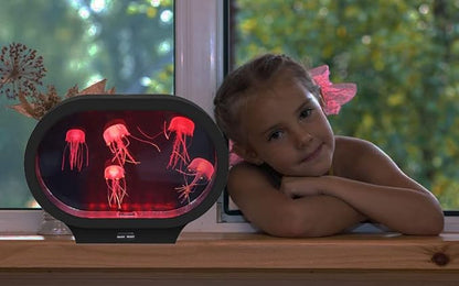 Lightahead Realistic LED Jellyfish Mood Lamp Oval Design with Vibrant Color Changing Light Effects. A Sensory Flourescent Jelly Fish Aquarium Tank Lightahead%C2%AE