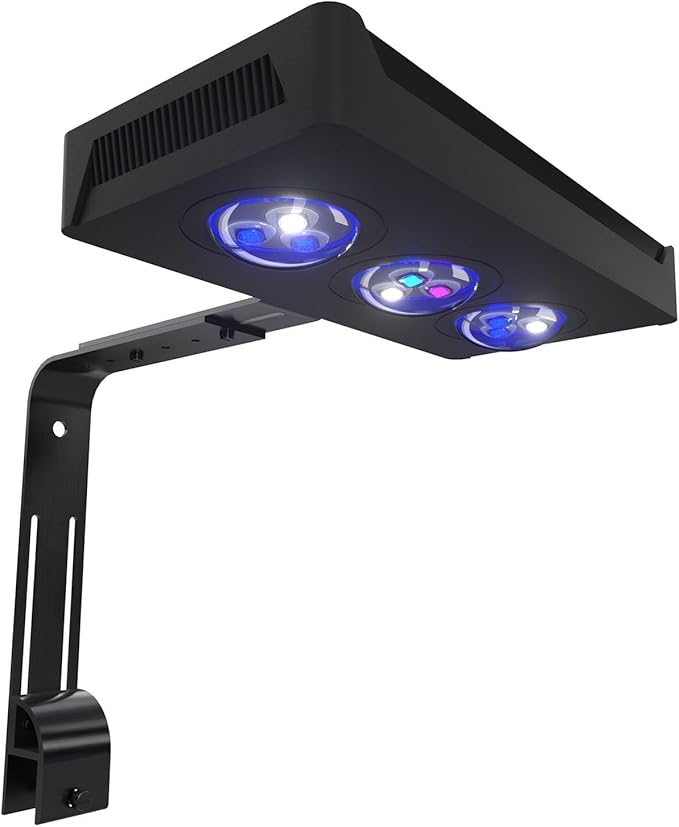 Aquarium Light 35 Watts Gree LED Colorful Spectrum 2 Channels Reef Light with Timer Sunrise Sunset Moonlight for Coral SPS LPS Saltwater Fish Nano Reef Tank (10 to 24 Inches in Length) PAWPICO