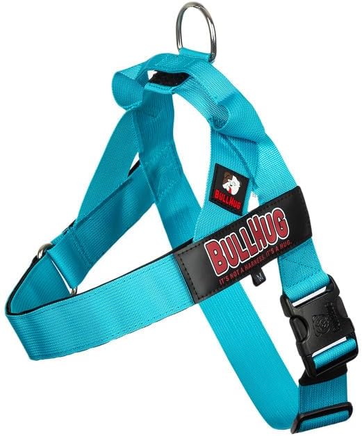 BULLHUG Harness – Made for Larger Chested Dogs Like English Bulldogs, French Bulldogs, Pugs & More. Stops Dogs from Pulling & Choking on Walks (Teal, Medium) BULLHUG