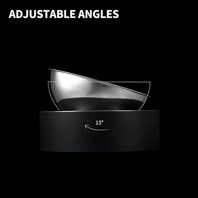 PETKIT Raised Dog Cat Food Bowl 304 Stainless Steel, Elevated Pet Food and Water Bowl Dishes, Elevated Cat Bowls, Non-Slip Tilted Cat Bowl No Spill - PAWPICO