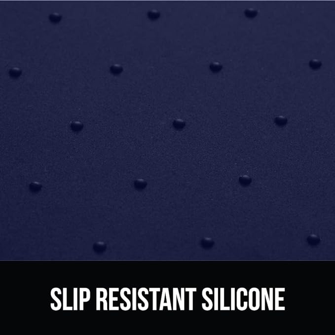 Gorilla Grip 100% Waterproof Raised Edge BPA Free Silicone Pet Feeding Mat, Dog Cat Food Mats Contain Spills Protects Floors, Placemats for Cats and Dogs Water Bowl, Pets Accessories 23x15 Navy - PAWPICO