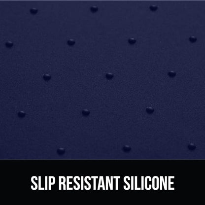 Gorilla Grip 100% Waterproof Raised Edge BPA Free Silicone Pet Feeding Mat, Dog Cat Food Mats Contain Spills Protects Floors, Placemats for Cats and Dogs Water Bowl, Pets Accessories 23x15 Navy - PAWPICO
