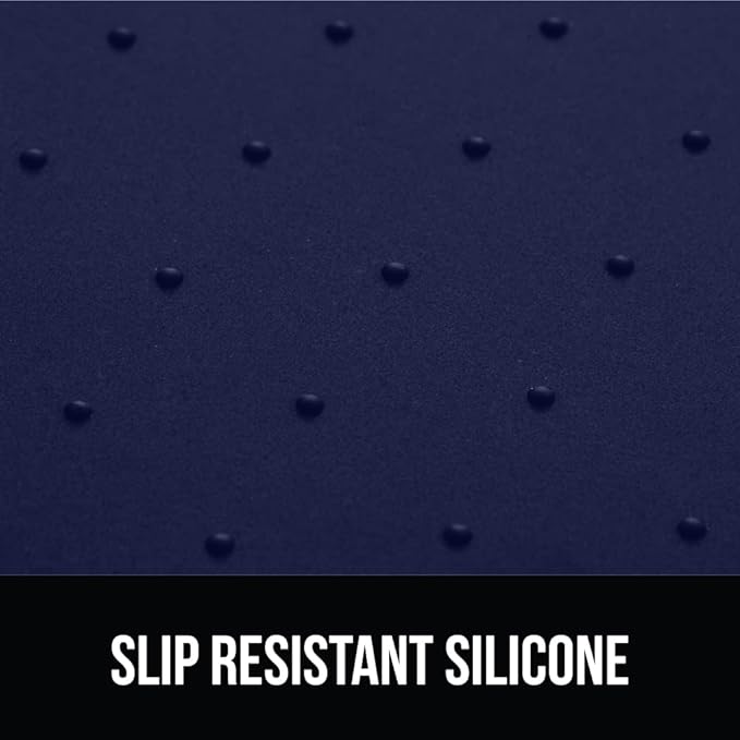 Gorilla Grip 100% Waterproof Raised Edge BPA Free Silicone Pet Feeding Mat, Dog Cat Food Mats Contain Spills Protects Floors, Placemats for Cats and Dogs Water Bowl, Pets Accessories 18.5x11.5 Navy - PAWPICO