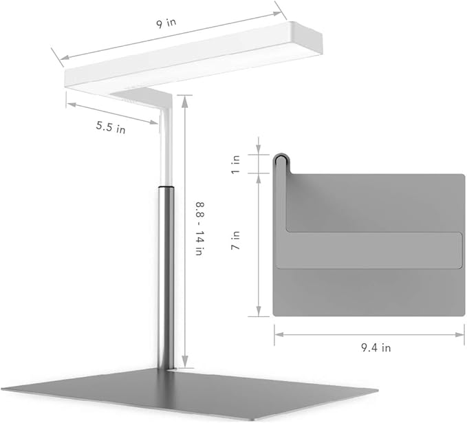 ONF Extension Stand Holder for Flat Nano or Flat Nano Plus Aquarium LED Light, Fish Tank Plant Lamp, Adjustable Tank Mount, Extendable Bracket Fixture Kit (not including the lamp) (Silver) ONF