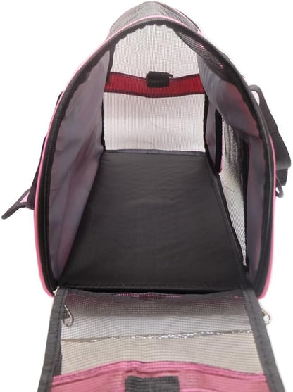 Cat Carrier,Soft-Sided Pet Travel Carrier for Cats,Dogs Puppy Comfort Portable Foldable Pet Bag Airline Approved (LightPink) - PAWPICO