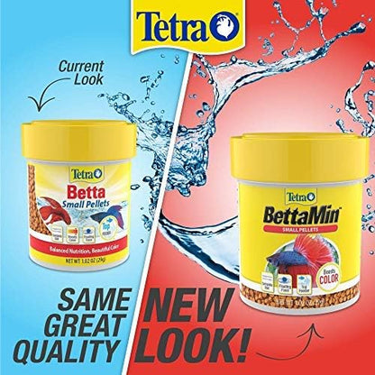 Tetra Fish Aquatics Betta Small Pellets 1.02 Ounce, Complete Nutrition Plus Color Boost, Fish (Pack of 2) Tetra