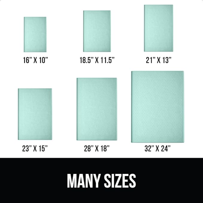 Gorilla Grip 100% Waterproof Raised Edge BPA Free Silicone Pet Feeding Mat, Dog Cat Food Mats Contain Spills Protects Floors, Placemats for Cats and Dogs Water Bowl, Pets Accessories 28x18 Mint - PAWPICO