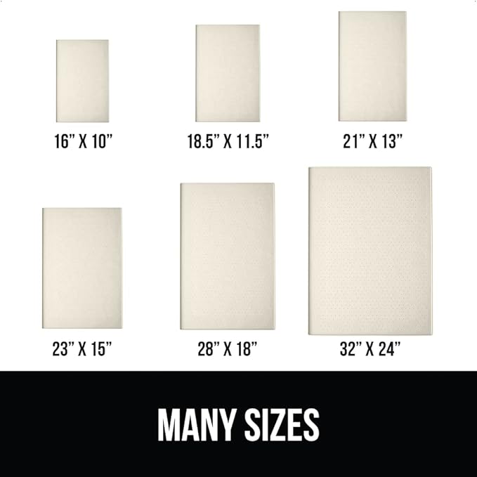 Gorilla Grip 100% Waterproof Raised Edge BPA Free Silicone Pet Feeding Mat, Dog Cat Food Mats Contain Spills Protects Floors, Placemats for Cats and Dogs Water Bowl, Pets Accessories 18.5x11.5 Cream - PAWPICO