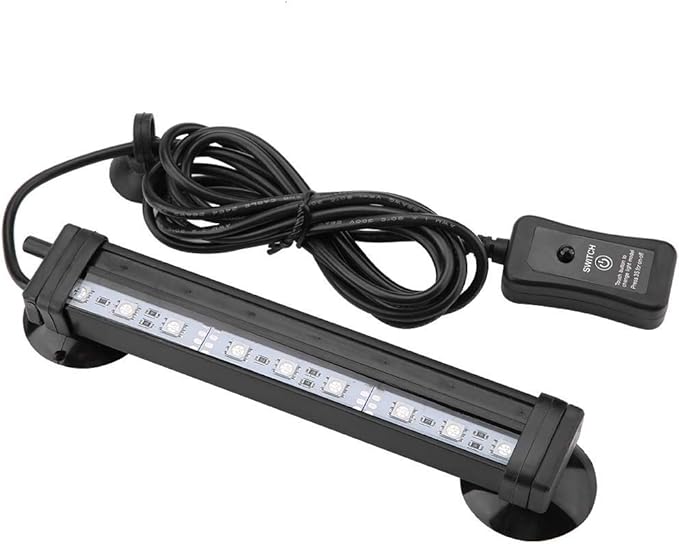 TOPINCN LED Aquarium Light Fish Tank Bubble Light Underwater Led Light with Remote Control + Manual Color Change - Highlight Colorful Aquarium Light Kit(US Plug)(16cm) TOPINCN