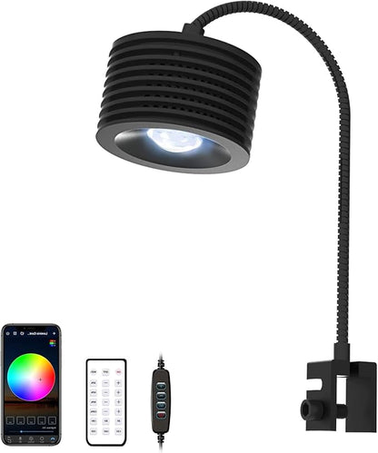 Lominie LED Aquarium Light, Full Spectrum Fish Tank Light, Clip on Saltwater Planted Light Adjustable Gooseneck for Saltwater Coral Fish Tanks, Dimmable Nano Refugium Tank Light Supports Remote WiFi Lominie