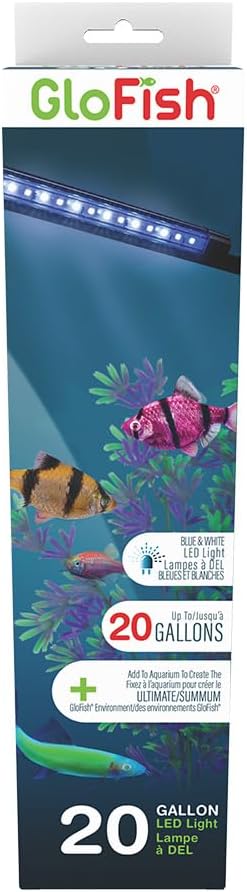GloFish 10 Inch LED Light Stick 2 Count - White and Blue Aquarium Lights - Tank Sizes Up to 75 Gallons GloFish