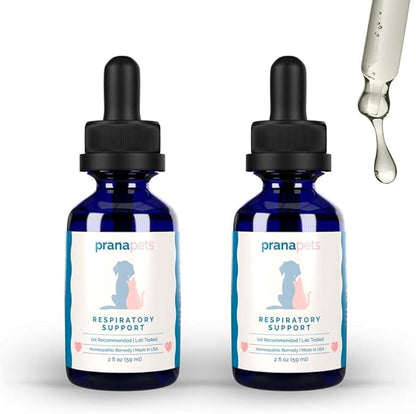 PranaPets Respiratory Support Supplement for Dogs & Cats | Naturally Promotes Optimal Respiratory Function in Pets | Safely aids with Symptoms of Seasonal Allergies PranaPets-HerbalRemedies
