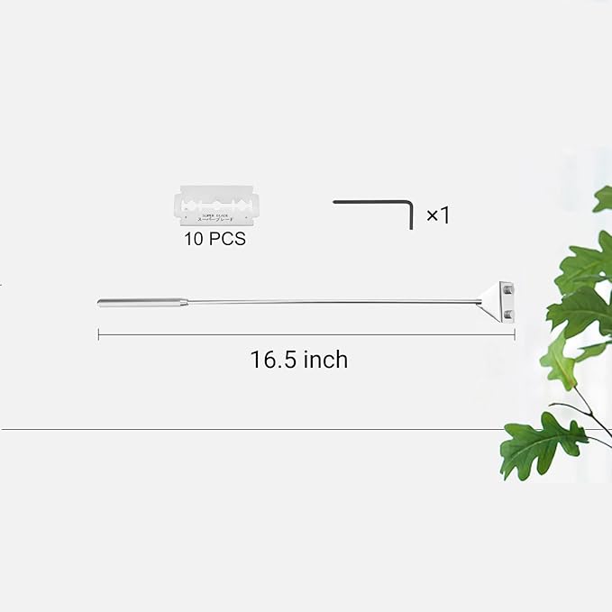 Algae Scraper for Glass Aquarium,Fish Tank Scraper with 10 Replaceable Blades,Aquarium Glass Cleaner Scraper (Silver-18.5 Inch). PAWPICO