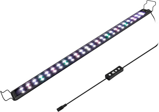 hygger 23W Full Spectrum Aquarium LED Light with 10 Levels of Brightness, White Blue Red Green LEDs,6H8H12H Timer,RGB Light for 32-40IN Freshwater Fish Tank, Aquatic Plants Tropical Ornamental Fish hygger
