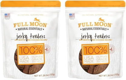 Full Moon Chicken Jerky Tenders Healthy All Natural Dog Treats Human Grade Made in USA 26 oz (Pack of 2) - PAWPICO