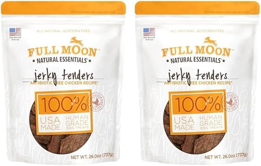 Full Moon Chicken Jerky Tenders Healthy All Natural Dog Treats Human Grade Made in USA 26 oz (Pack of 2) - PAWPICO