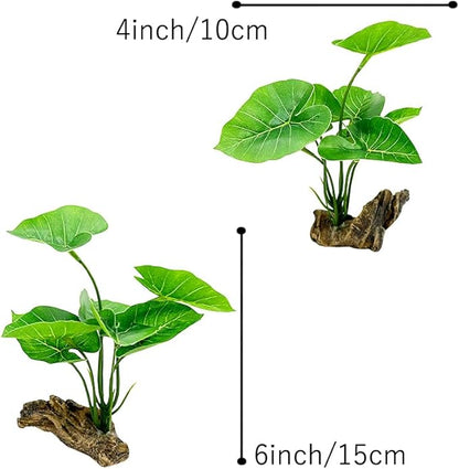 Smoothedo-Pets Fish Tank Decor Aquarium Decorations Ornaments Betta Leaf pad Hammock 6inch Plastic Artificial Plant Goldfish Fish Hides Small Tank/Reptiles Plants Driftwood (Green-Type-A) EnvironmentFriendlyArtificialPlasticPlantAquariumDecoration