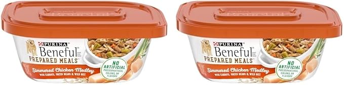 Beneful Purina Gravy Wet Dog Food, Prepared Meals Simmered Chicken Medley - (8) 10 oz. Tubs (Pack of 2) - PAWPICO