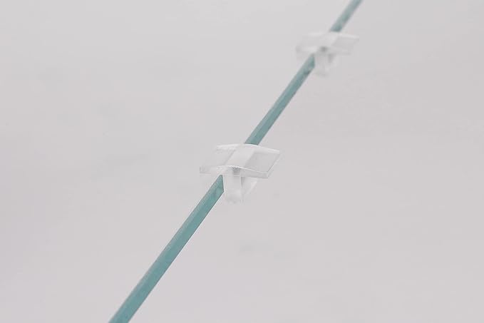 LANDEN Low-Profile Clear Acrylic Aquarium Glass Cover Clips, Holder for 4mm Glass Lid - 12pcs/Pack, Minimalist, Compatible with Rimless Tanks of All Thicknesses Landen