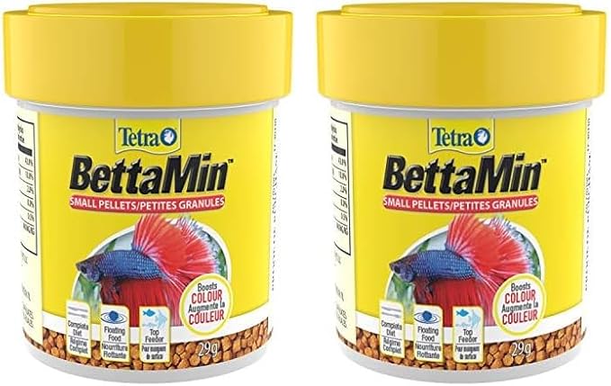 Tetra Fish Aquatics Betta Small Pellets 1.02 Ounce, Complete Nutrition Plus Color Boost, Fish (Pack of 2) Tetra