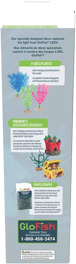 GloFish 10 Inch LED Light Stick 2 Count - White and Blue Aquarium Lights - Tank Sizes Up to 75 Gallons GloFish