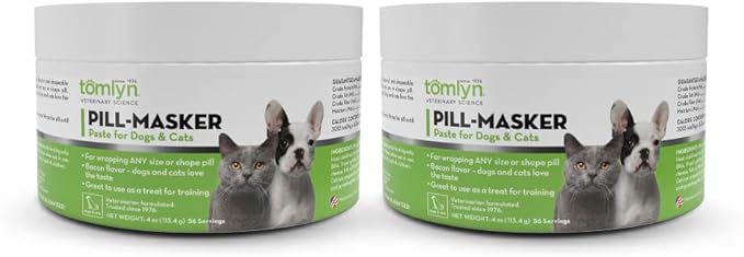 TOMLYN Pill-Masker Original Bacon-Flavored Paste for Dogs & Cats, 4oz, Pack of 2 Tomlyn