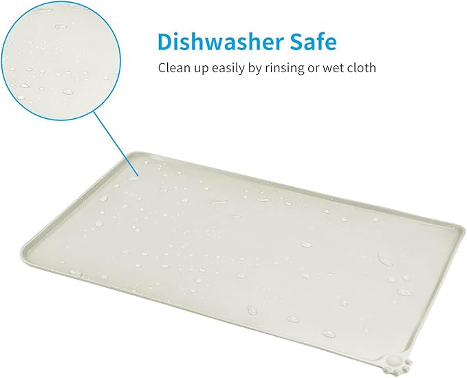 AUDWUD Silicone Waterproof Dog Cat Pet Feeding Mats,Anti Slip Pet Bowl Mats,Pet Feeding Mat, 28" x 18" - PAWPICO