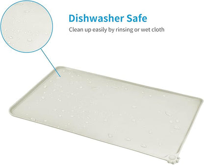 AUDWUD Silicone Waterproof Dog Cat Pet Feeding Mats,Anti Slip Pet Bowl Mats,Pet Feeding Mat, 28" x 18" - PAWPICO